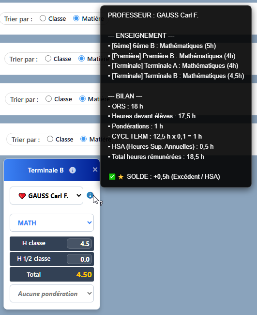 Info Professeur CT